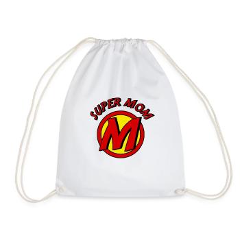 Super Mom Mother's Day Superhero - Drawstring Bag - white - Front