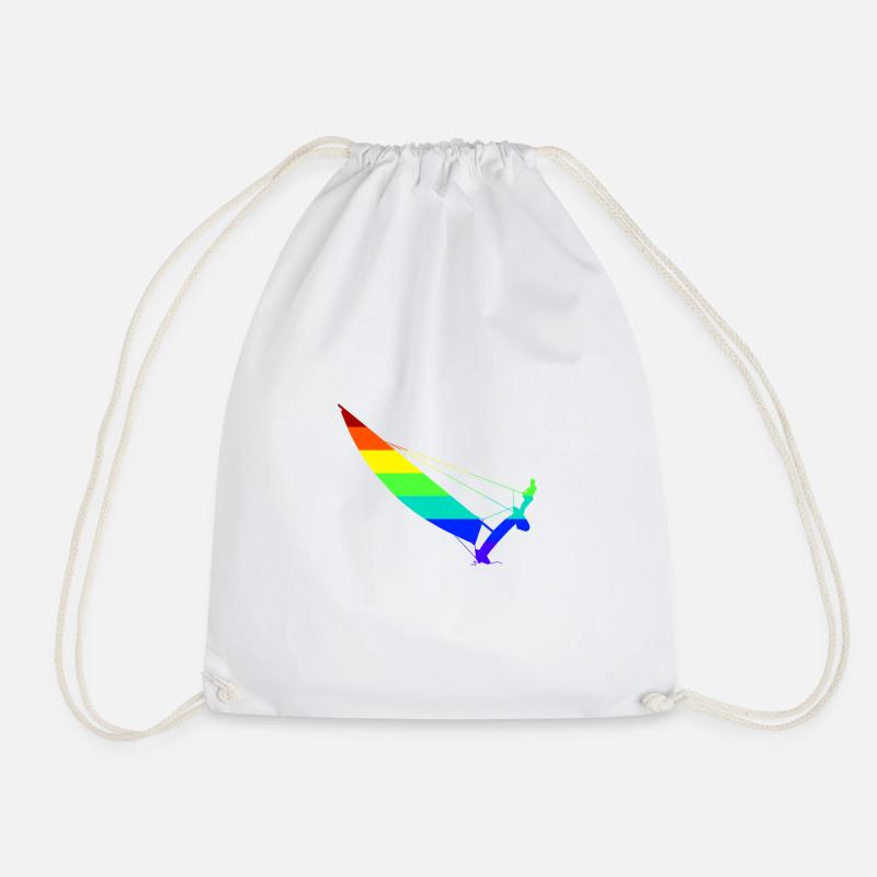 Catamaran in rainbow - Drawstring Bag - white
