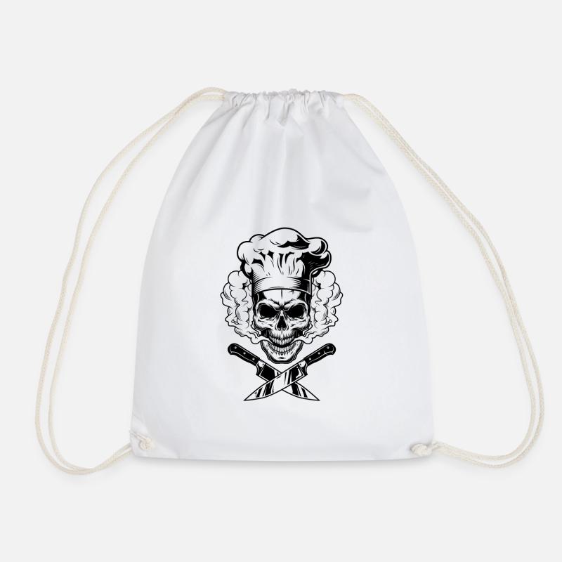 Chef Skull Chef skull - Drawstring Bag - white