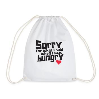 Désolé pour ce que j'ai dit quand j'avais faim - Sac de sport léger - blanc - Devant