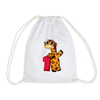 1. Geburtstag Giraffe 1.Klasse Geschenk - Turnbeutel - Weiß - Vorne
