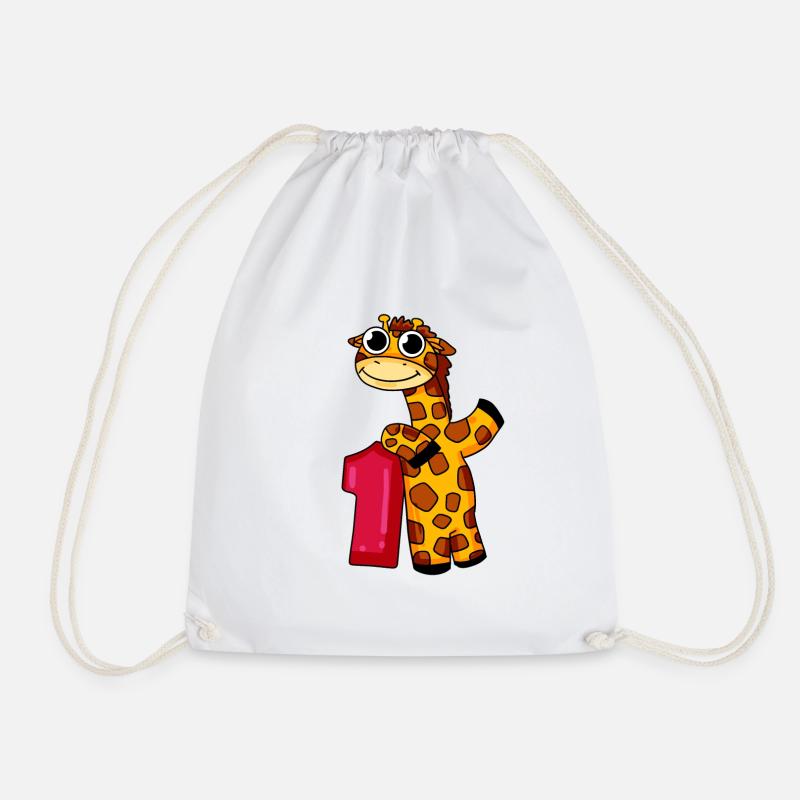 1. Geburtstag Giraffe 1.Klasse Geschenk - Turnbeutel - Weiß