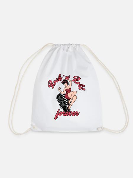 Rock n Roll forever Vintage Girl Rocknroll - Turnbeutel - Weiß