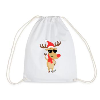 Rudolf the reindeer - Rudolph the reindeer - Drawstring Bag - white - Front