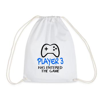 Player 3 has entered the game - Geburt Schwanger - Turnbeutel - Weiß - Vorne