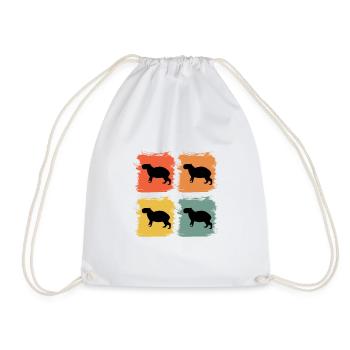 Capybara Wildtier Tier Retro Pop Art Geschenkidee - Turnbeutel - Weiß - Vorne
