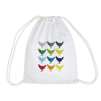 Neon pop art retro poulets coq idée cadeau cadeau - Sac de sport léger - blanc - Devant