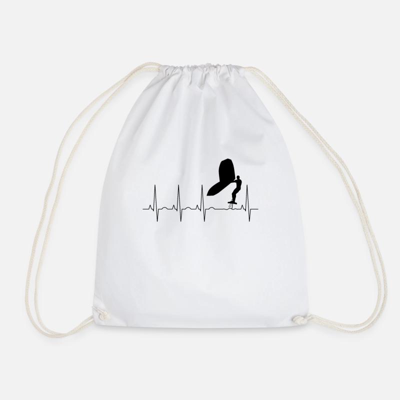 Wingfoiler Pulse Frequency - Drawstring Bag - white