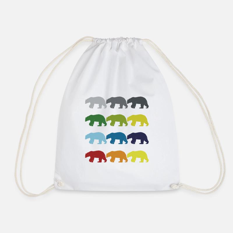 Neon Pop Art Retro Eisbär Wildtier Geschenkidee - Turnbeutel - Weiß