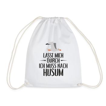 Lasst mich durch ich muss nach Husum Möwe - Turnbeutel - Weiß - Vorne