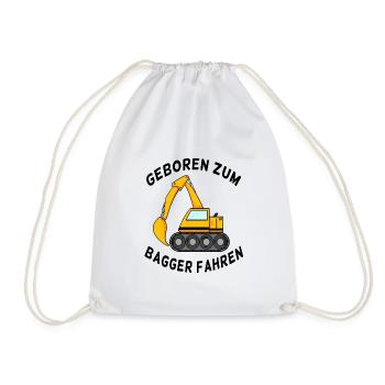 Neugeborenes Geschenk Bagger Spruch - Turnbeutel - Weiß - Vorne
