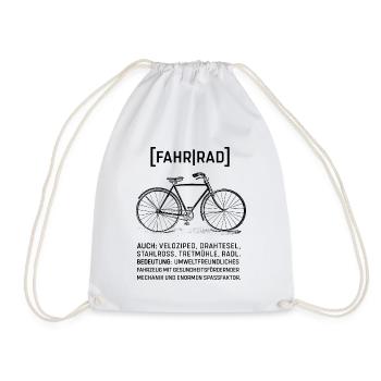 Fahrrad Vintage Retro Fahrradmotiv - Turnbeutel - Weiß - Vorne