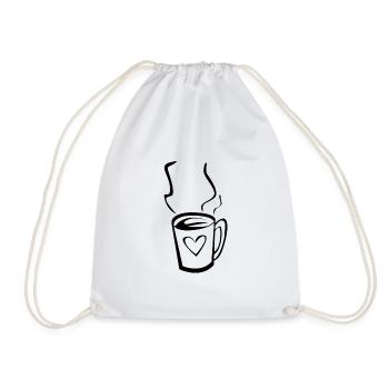 Coffee with heart - Drawstring Bag - white - Front