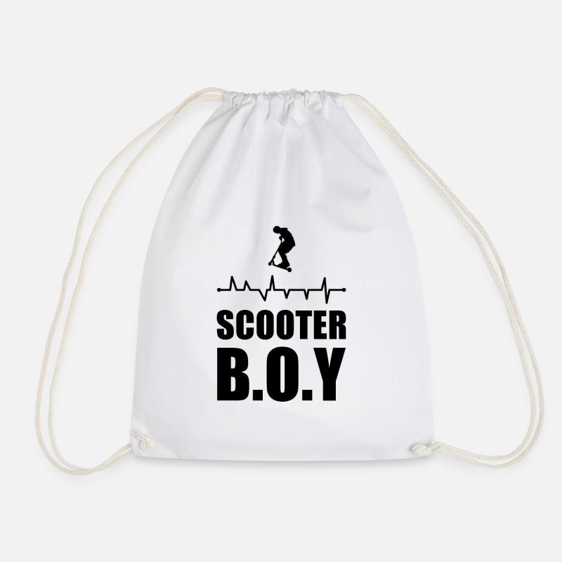 Stunt Scooter - Drawstring Bag - white