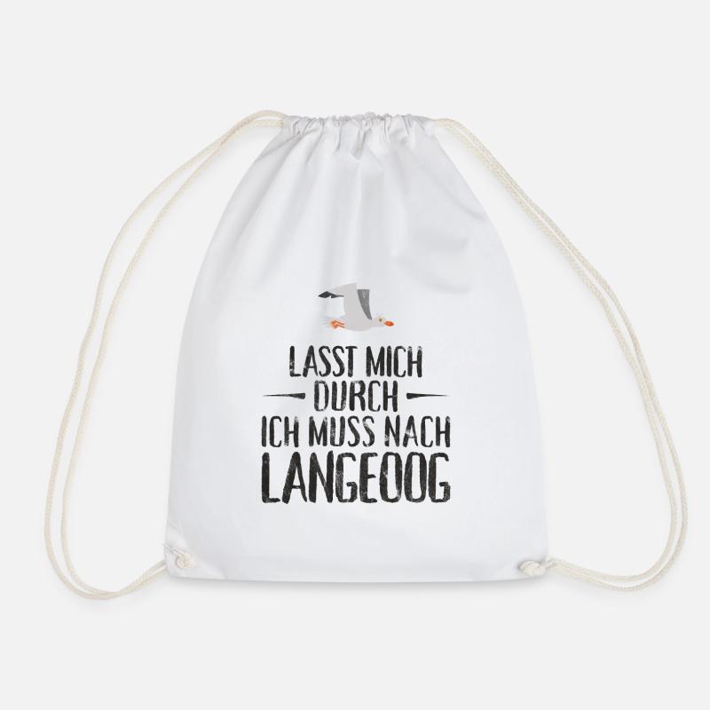 Lasst mich durch ich muss nach Langeoog Möwe - Turnbeutel - Weiß