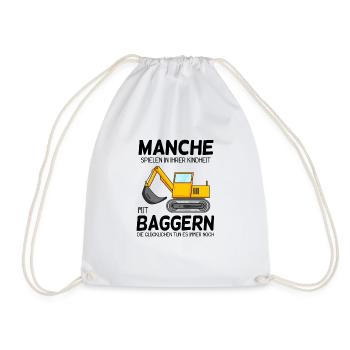 Bagger Spruch Erwachsene - Turnbeutel - Weiß - Vorne