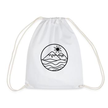 Hikers Hiking Mountain Mountains Sun - Drawstring Bag - white - Front