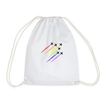 Arc-en-ciel Avion - Sac de sport léger - blanc - Devant