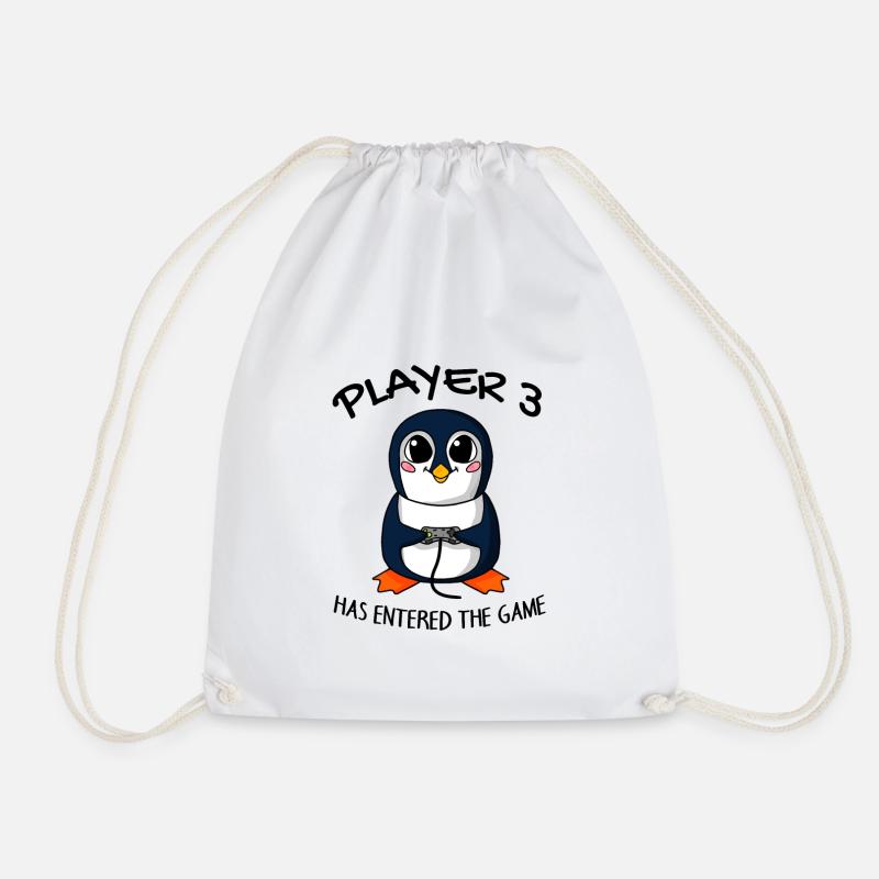 Third Baby Player 3 has entered the game Baby - Drawstring Bag - white