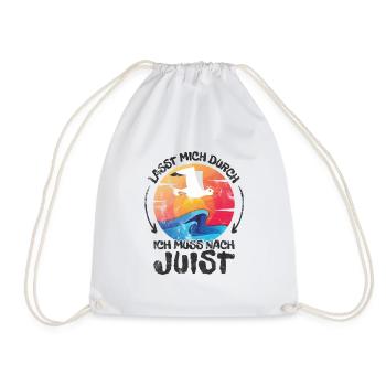 Lasst mich durch nach Juist Möwe Sonne Strand Meer - Turnbeutel - Weiß - Vorne