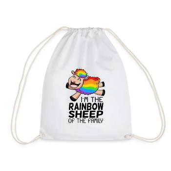 Regenbogen Schaf - LGBT Schaf Familie Geschenk - Turnbeutel - Weiß - Vorne