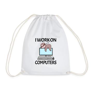 Computer Nerd Programmer Men Gift - Drawstring Bag - white - Front
