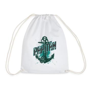 Papitän Papa Vater Kapitän Anker Boot Vatertag - Turnbeutel - Weiß - Vorne