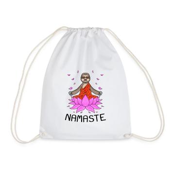 Yoga Namaste Sloth - Drawstring Bag - white - Front
