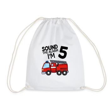 Pompiers T-shirt 5. anniversaire 5 ans garçon - Sac de sport léger - blanc - Devant