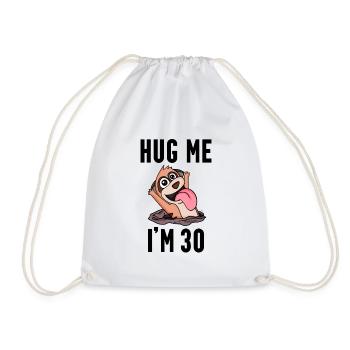 30 birthday - 30 years - hug - Drawstring Bag - white - Front