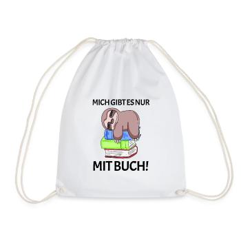 Buch Spruch Bücher lesen Leser Geschenk - Turnbeutel - Weiß - Vorne