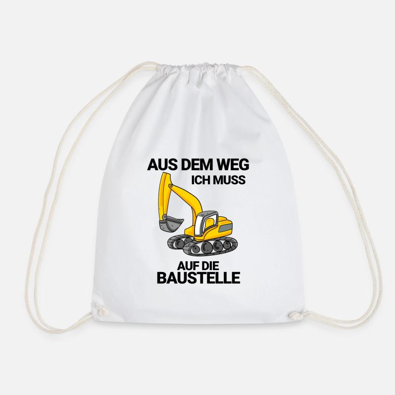 Baggerfahrer Bagger Baustelle Spruch - Turnbeutel - Weiß