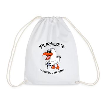 Player 7 has entered the game Baby - Drawstring Bag - white - Front