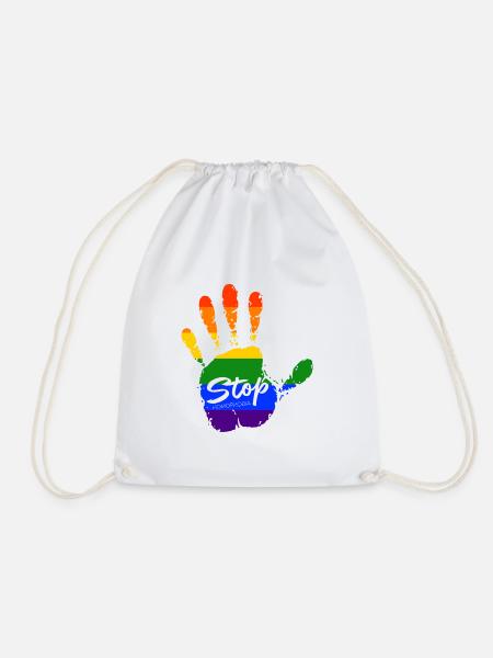 stop homophobia - LGBTQ CSD Gay Pride - Turnbeutel - Weiß