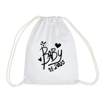 Baby 2023 - Neugeborenes 2023 Baby Geschenk - Turnbeutel - Weiß - Vorne
