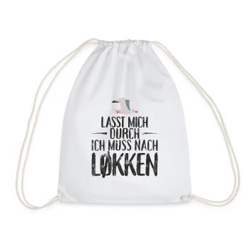 Lasst mich durch nach Løkken Loekken Möwe - Turnbeutel - Weiß - Vorne