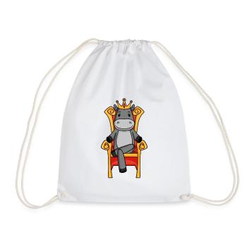 King Donkey - Throne Queen Ruler - Drawstring Bag - white - Front
