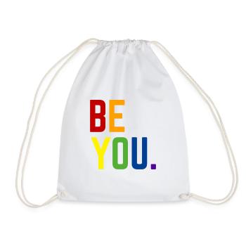 Be you LGBTQ+ Gay Pride Regenbogen CSD Coming Out - Turnbeutel - Weiß - Vorne