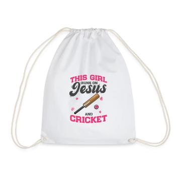 Cricketers Cette fille court sur Jésus et le cricket - Sac de sport léger - blanc - Devant