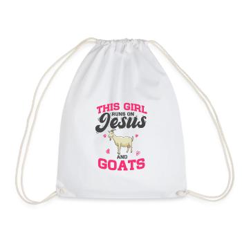 La femme du fermier de chèvres Cette fille court sur Jésus et les chèvres - Sac de sport léger - blanc - Devant