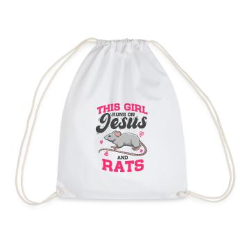 Les rats caressent cette fille court sur Jésus et les rats - Sac de sport léger - blanc - Devant