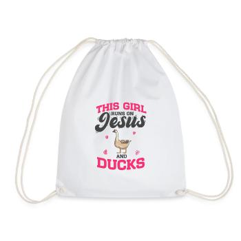 Amateurs de canards Cette fille court sur Jésus et les canards - Sac de sport léger - blanc - Devant