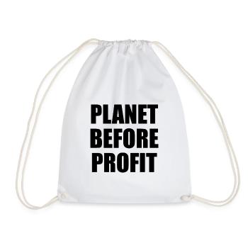 Planet Before Profit - Drawstring Bag - white - Front