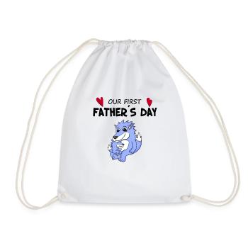 Father's Day Gift - Our First Father's Day - Drawstring Bag - white - Front