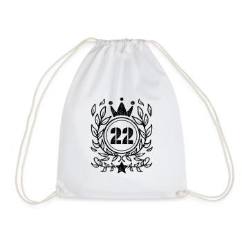 22 years old crown - 22 birthday - Drawstring Bag - white - Front