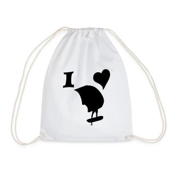 Love for wingfoilen - Drawstring Bag - white - Front