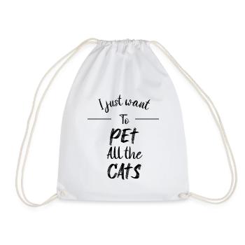 Chats pour enfants - Sac de sport léger - blanc - Devant