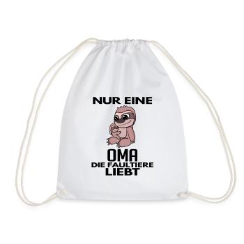 Oma Großmutter Faultier - Turnbeutel - Weiß - Vorne