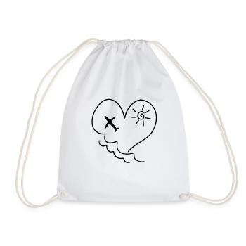 Holiday Sun Heart Beach Sea Flyer - Drawstring Bag - white - Front