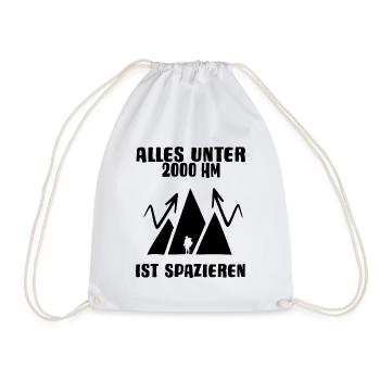 bergwandern servus alpin höhenmeter bergtags trail - Turnbeutel - Weiß - Vorne